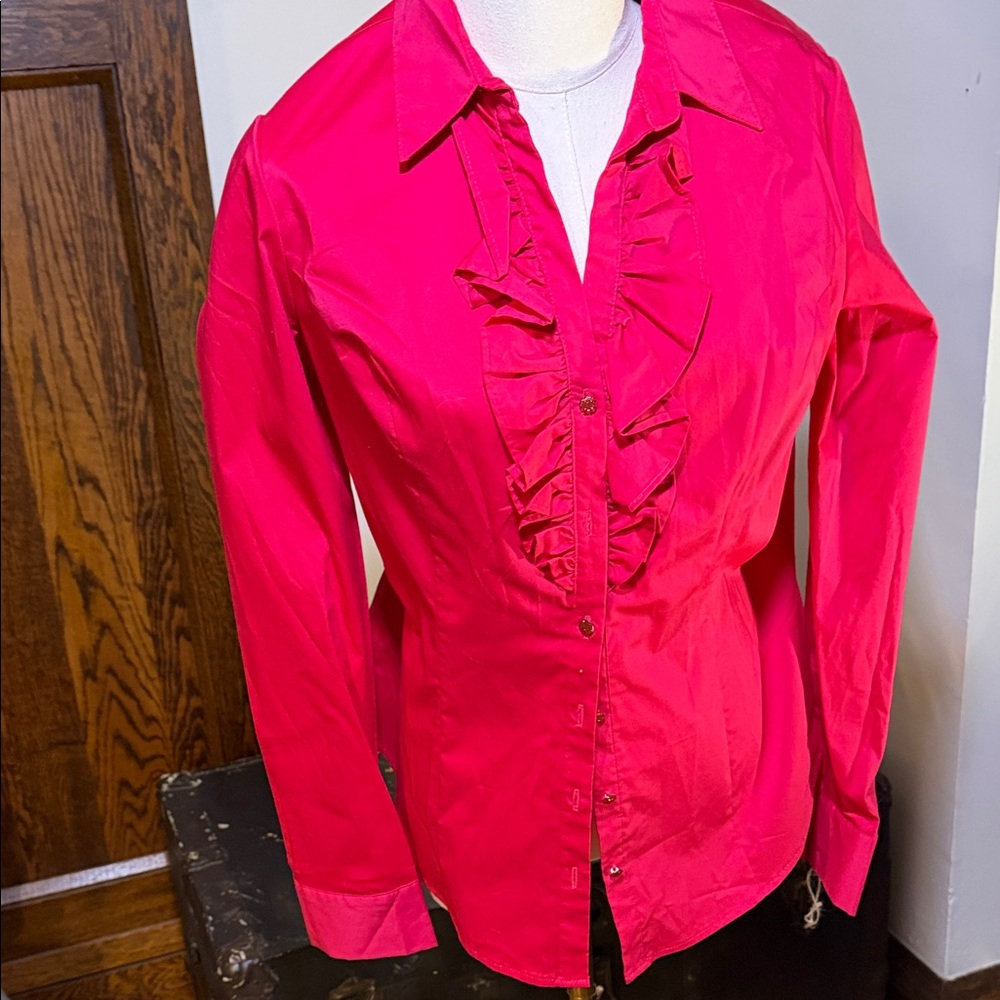 Women's Ruffled Pink Blouse